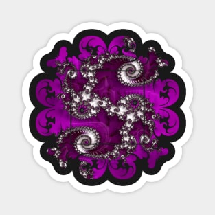 Purple Dragon Fractal Art Magnet