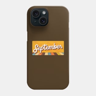 September Month Retro Text Phone Case