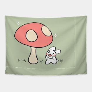 Giant mushroom and bunny Tapestry