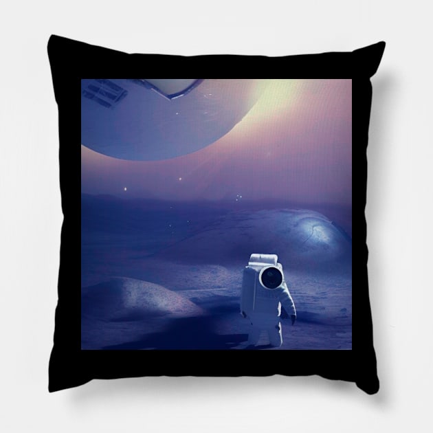 The astronaut land on moon. Pillow by SALOX