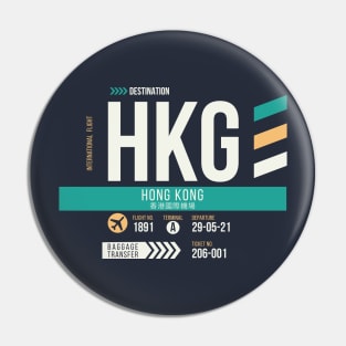 Hong Kong (HKG) Airport Code Baggage Tag Pin