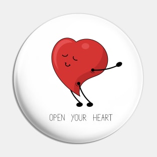 Open your heart drawing Pin
