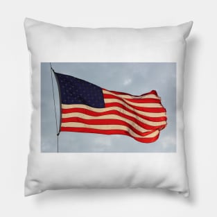 US FLAG Flying in the Sun Light Pillow