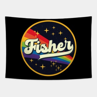 Fisher // Rainbow In Space Vintage Style Tapestry