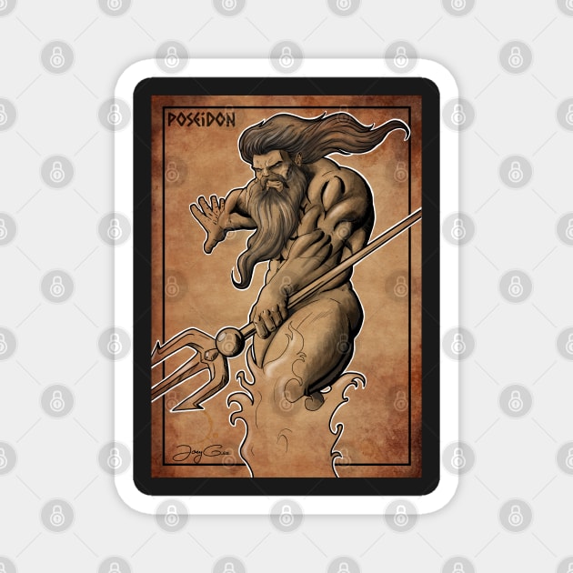 Poseidon Magnet by JayGeeArt