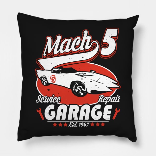 Mach 5 Garage Pillow by absolemstudio