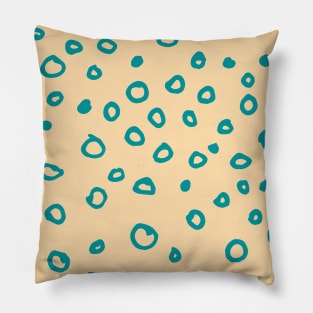 Abstract boho blue bubble pattern Pillow