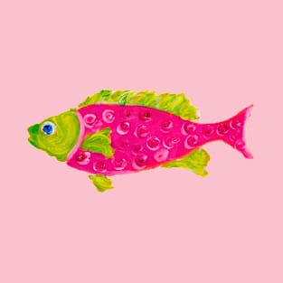 pink swirl fish painting T-Shirt