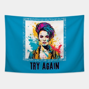 Try Again (color splash lady portrait) Tapestry