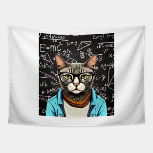 Einstein Smart Cat Tapestry