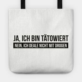 Tattoo ja, drogen nein (black) Tote