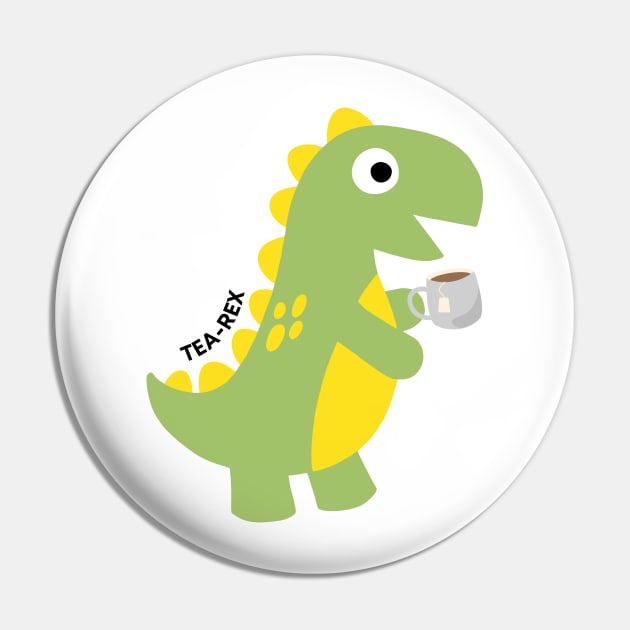 Tea-Rex Pin by JileeArt