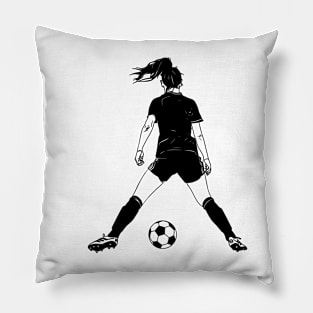 Female Soccer Player Pillow