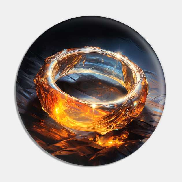 Golden fire ring on stone Pin by Maverick Media