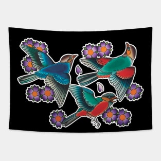 Flying Birds Tattoo Design Tapestry