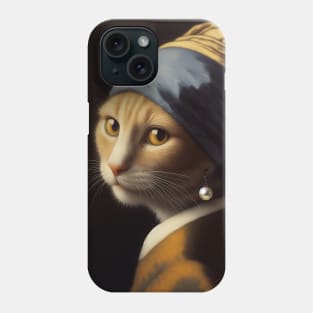 Cat with a Pearl Earring Phone Case