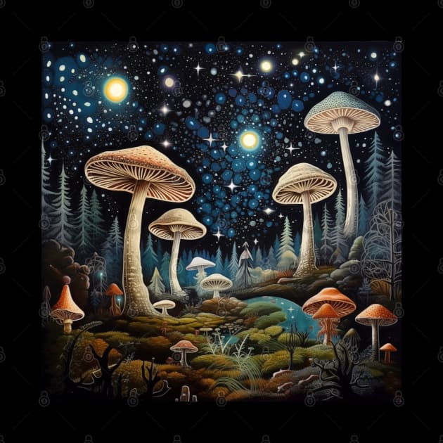 Starry Night Magic Mushroom by MushMagicWear