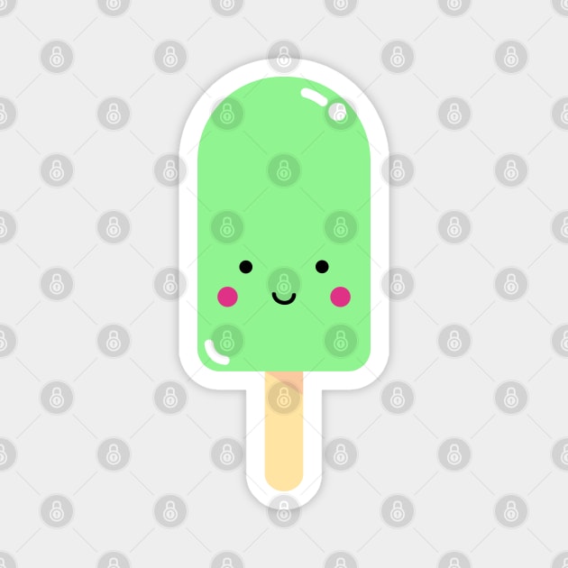 Green Kawaii Ice Pop Magnet by designminds1