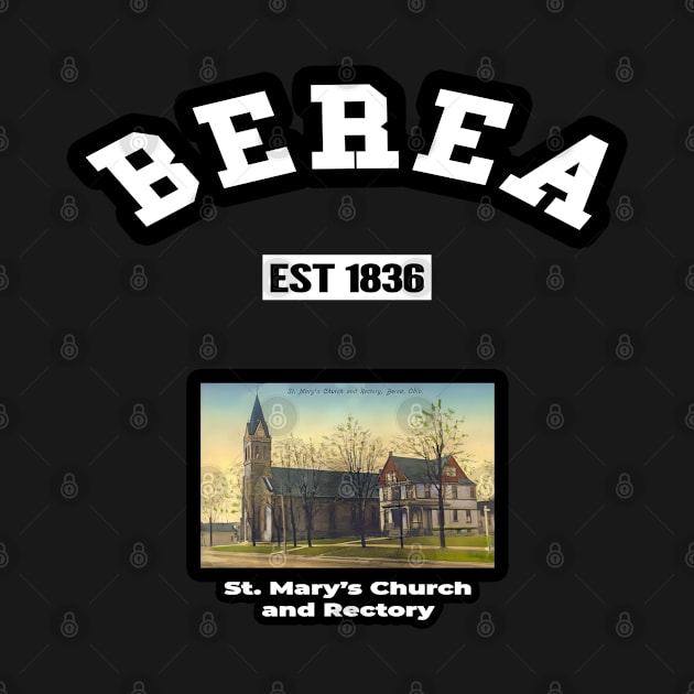 🏹 Berea Ohio USA Strong, Vintage Church Photo, City Pride by Pixoplanet