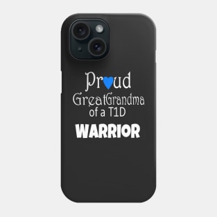 Proud Great Grandma - White Text - Blue Heart Phone Case