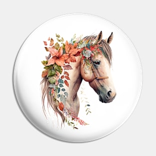 Watercolor Boho Horse Pin