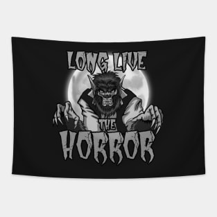 Long Live the Horror - Werewolf Black and White Tapestry