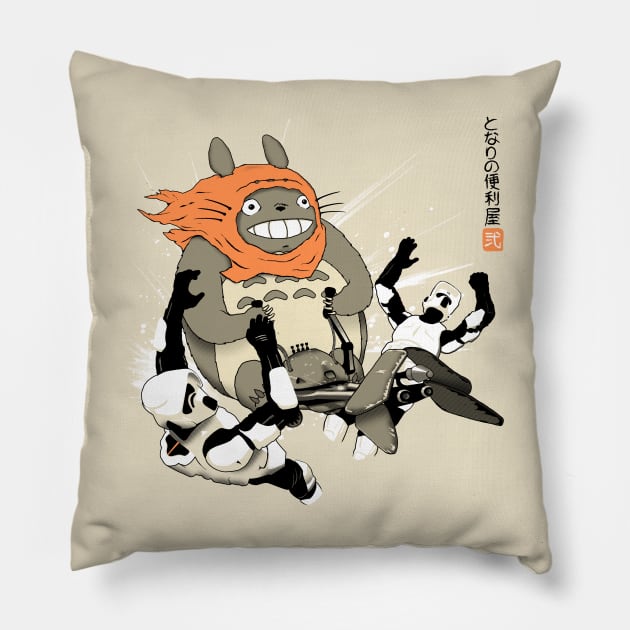 My Neighbor Lends a Hand, Part 1 Pillow by geeksplosive