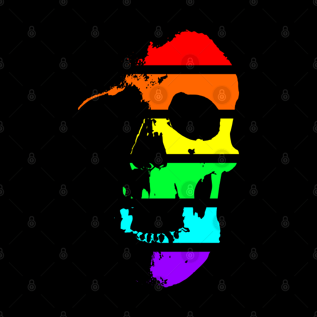 Neon Rainbow Skull by CJ Ramirez