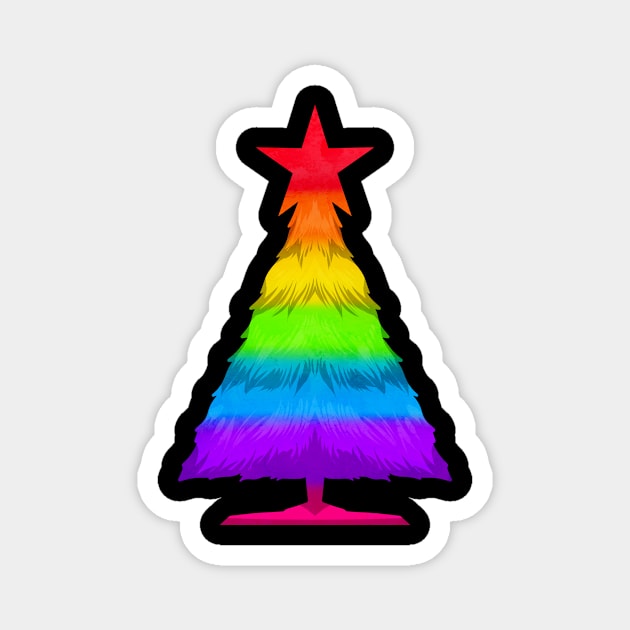 Colorful LGBTQ Fir Spruce Christmas Tree Magnet by SinBle