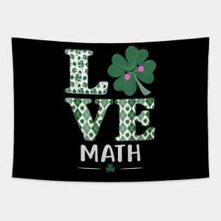 Love Shamrock Math Teacher St Patricks Day Tapestry