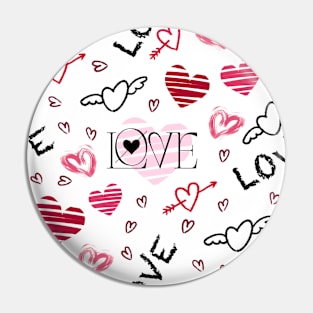 Valentines Day Patterns Love Pin