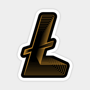 Litecoin crypto gold modern typography art gift Magnet