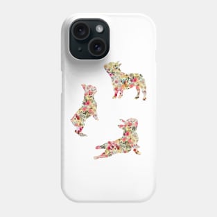 French bulldog yoga, pink e cream frenchie silhouette Phone Case