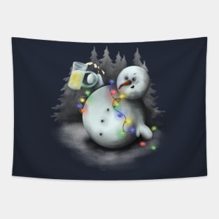 Happy snowman Tapestry