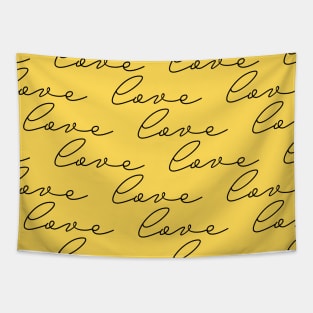 Love Love Love - Mustard Tapestry