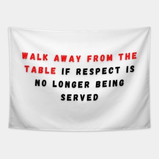 Walk Away from the Table in Red and Black Tapestry