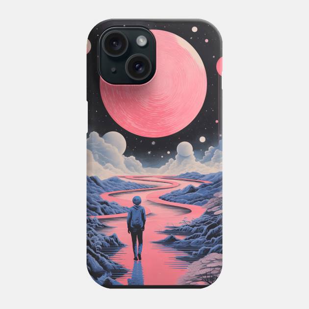 Solitary Person Gazing at the Celestial Night Sky Phone Case by Maverick Media