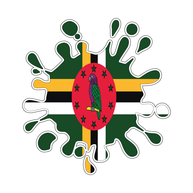 Dominica National Flag Paint Splash by IslandConcepts