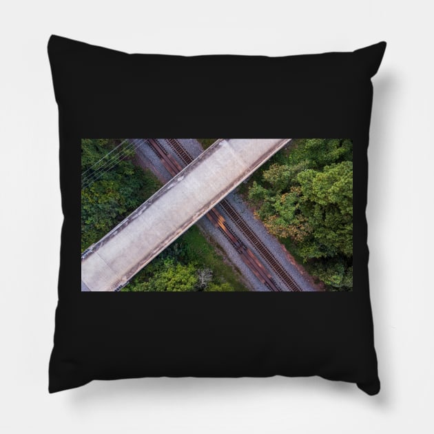 Above the Train Pillow by Ckauzmann