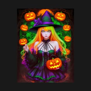Halloween Cute Spooky Black Witch T-Shirt