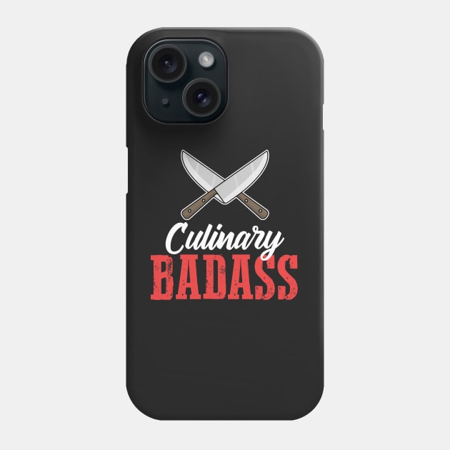 Chef Gift Culinary Badass Crossed Knives Cooking Phone Case by Mesyo