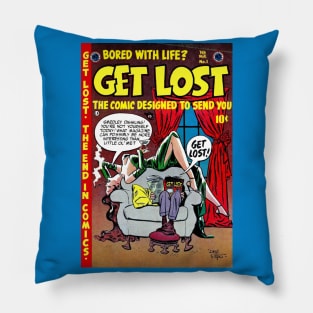 Get Lost Comics 1954, Vintage Comic Book Cover Art Pillow