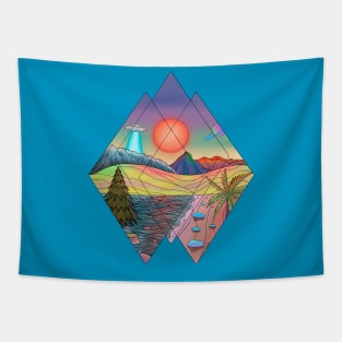 Alien Planet Landscape Tapestry