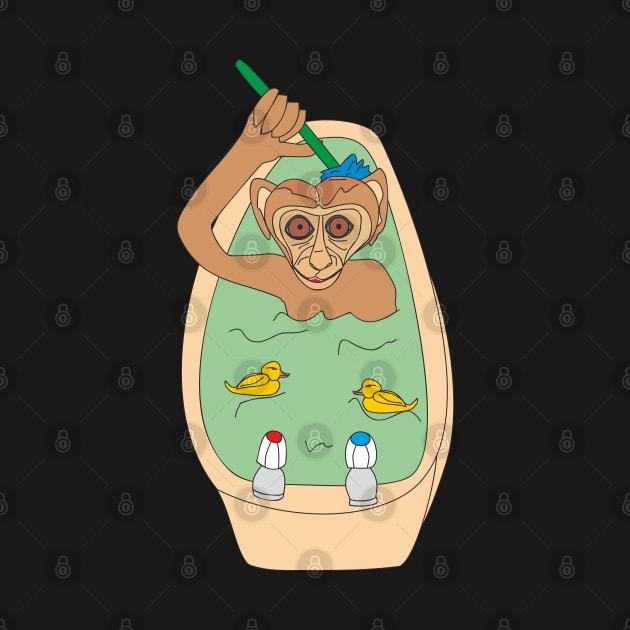 Monkey in the bathtub by Alekvik