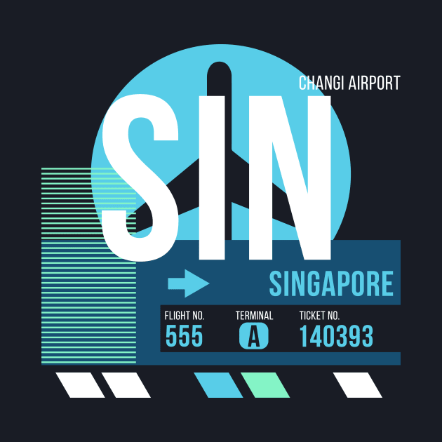 Singapore (SIN) Airport Code Baggage Tag by SLAG_Creative