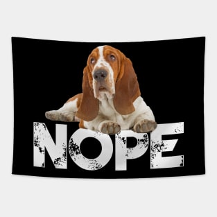 Nope Lazy Basset Hound Dog Lover Tapestry