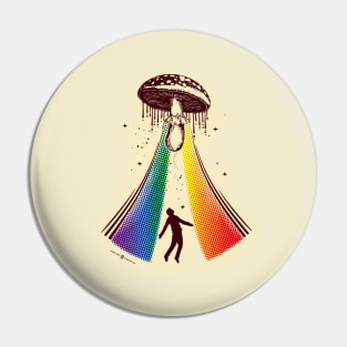 Mushroom Alien Abduction Pin