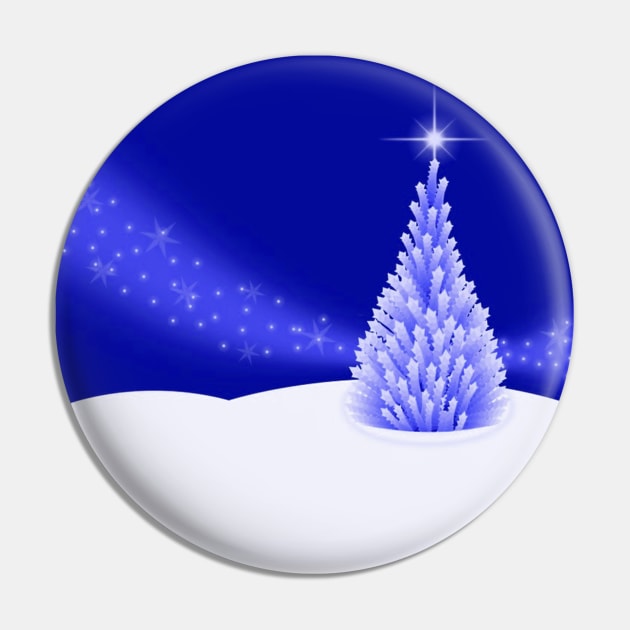 Winter Tree Night Scene Pin by Wicca Fairy