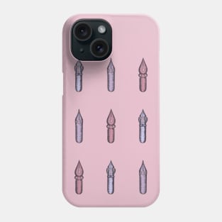 Nine Dip Pen Nibs (Dusty Rose Palette) Phone Case