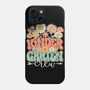 Back To School Retro Groovy Wildflower Kindergarten Crew Funny Teacher Girls Phone Case